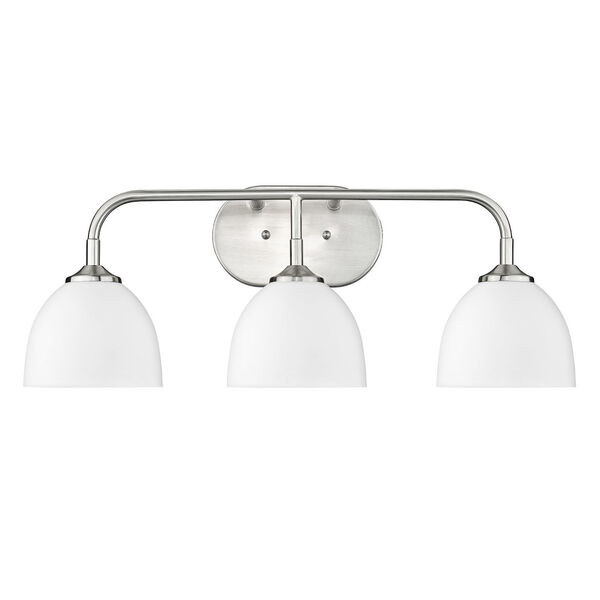 Zoey Pewter and Matte White Three-Light Bath Vanity, image 2